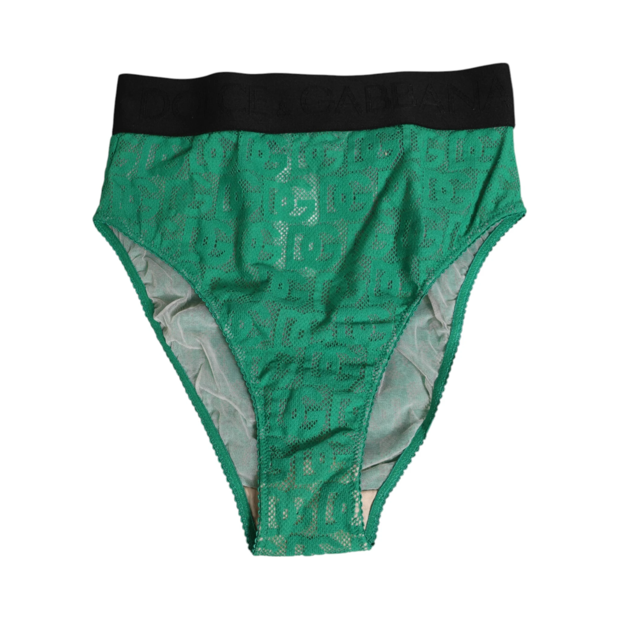 Green DG Logo Lace High Brief Panty Underwear