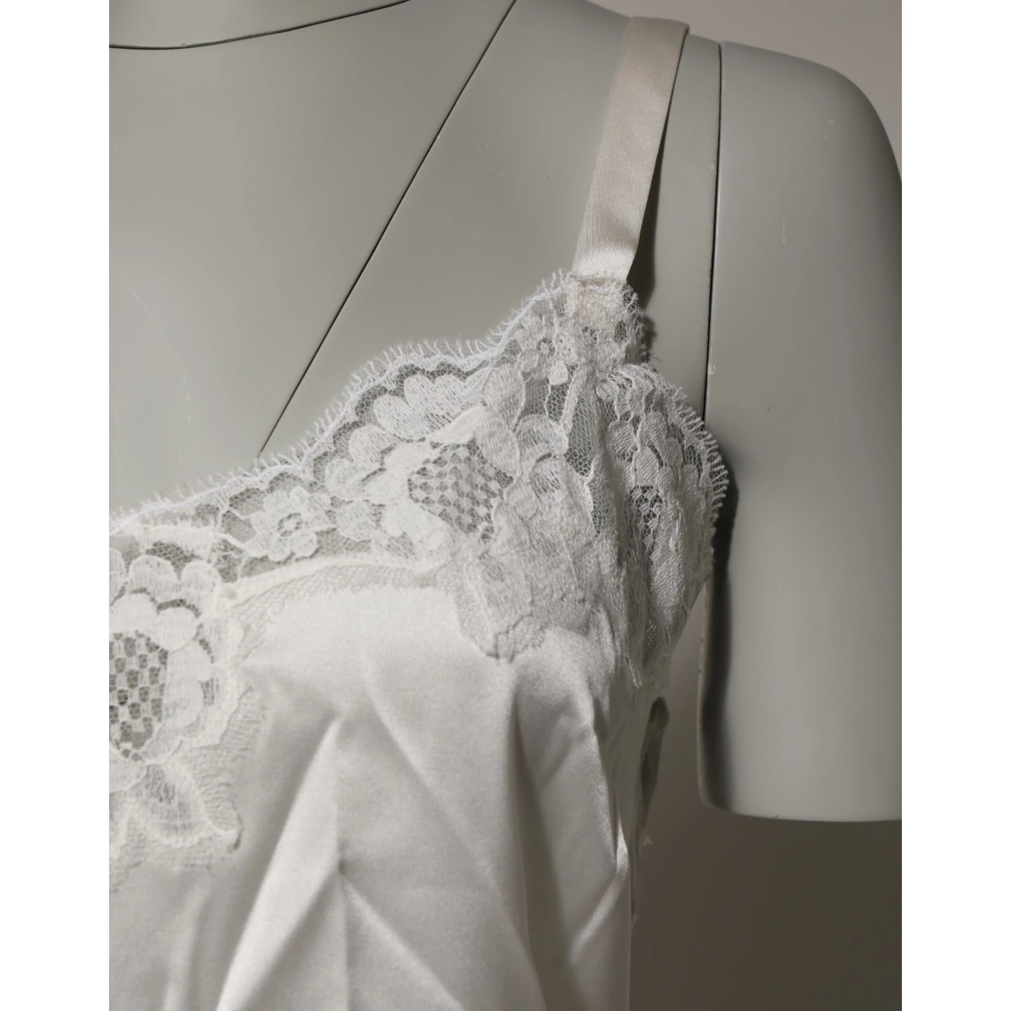 Off White Floral Lace Tank Lingerie Top Underwear