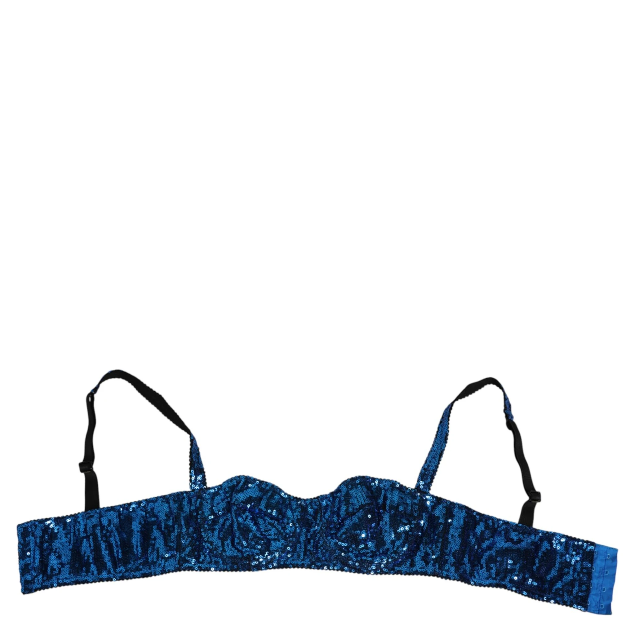 Blue Sequin Embellished Balconnet Bra Underwear