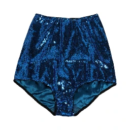 Blue Sequin Embellished High Waist Girdle Underwear