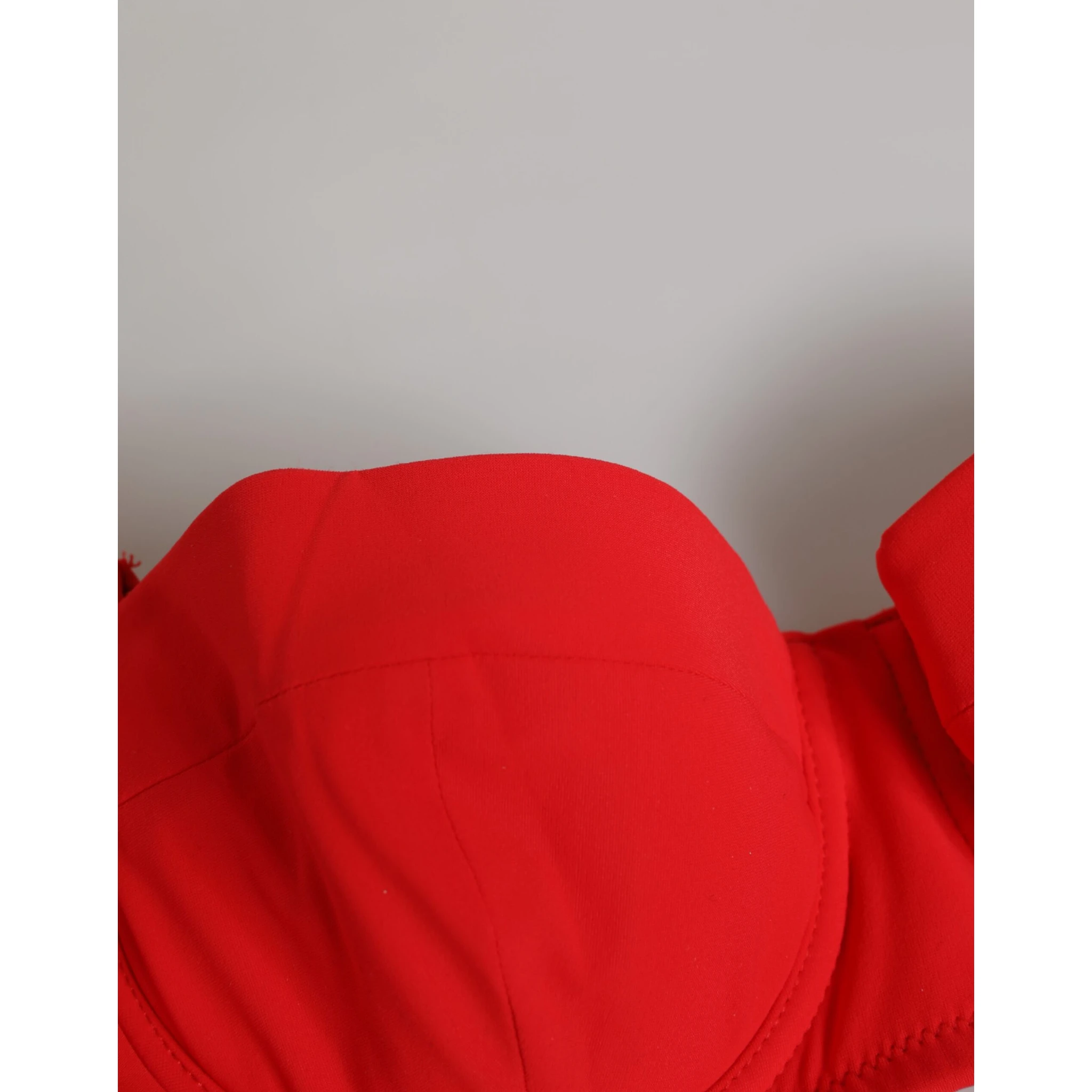 Red Nylon Swimsuit 2 Piece Top Bottom Swimwear