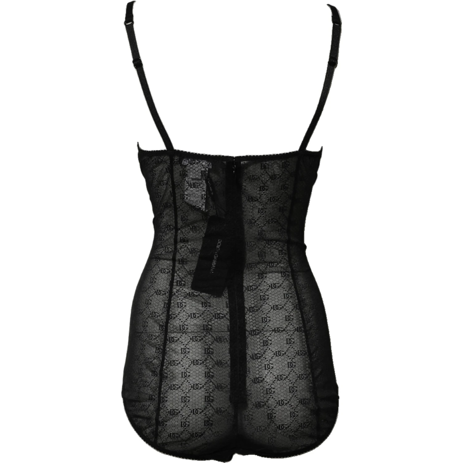 Black Nylon Stretch Bodysuit Lingerie Underwear