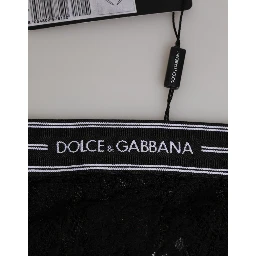 Black Lace Slip Brief Logo Waistband  Underwear