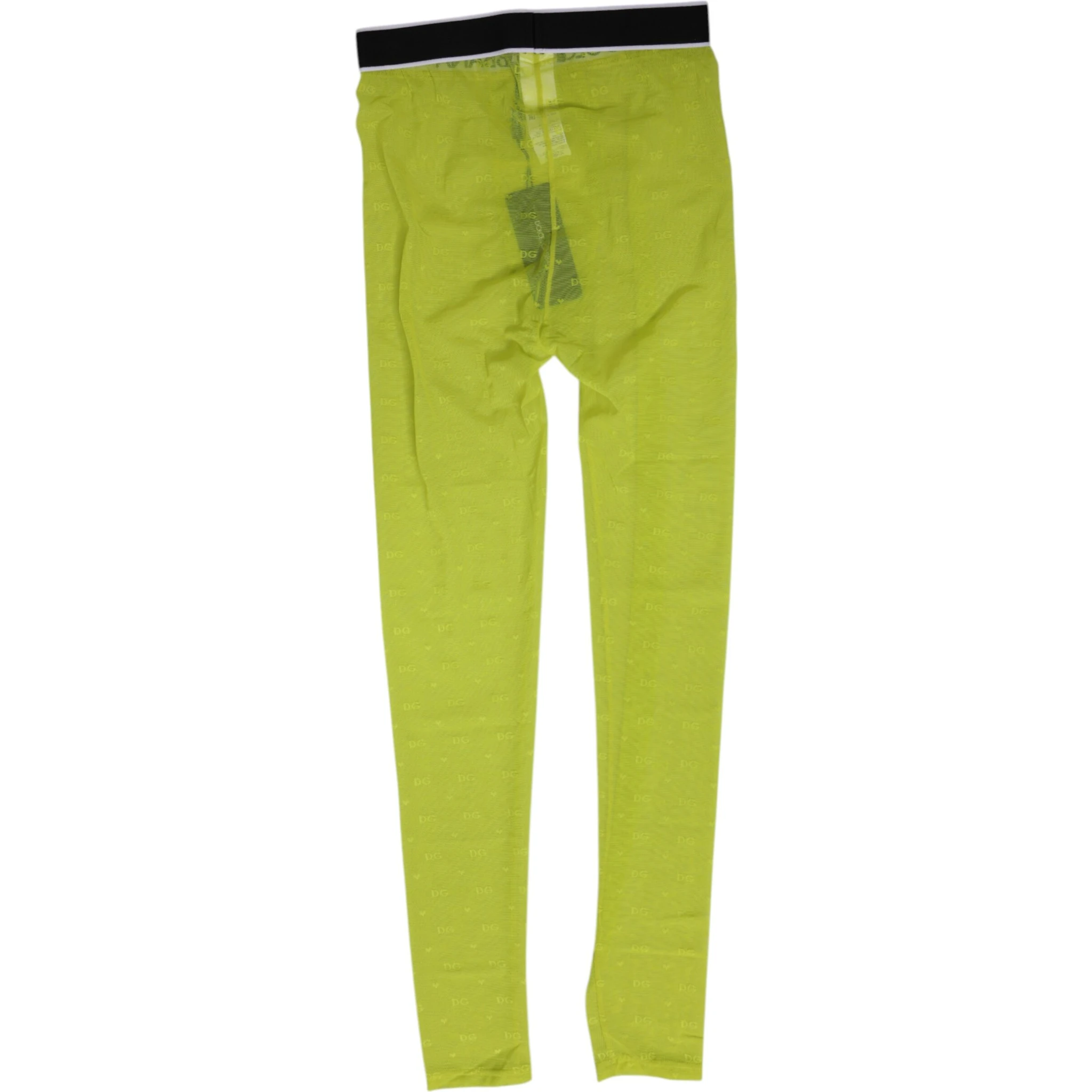 Neon Green Nylon Logo Lace Leggings Pants Underwear