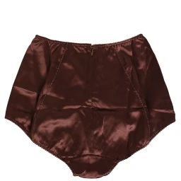 Brown Silk Stretch High Waist Girdle Underwear