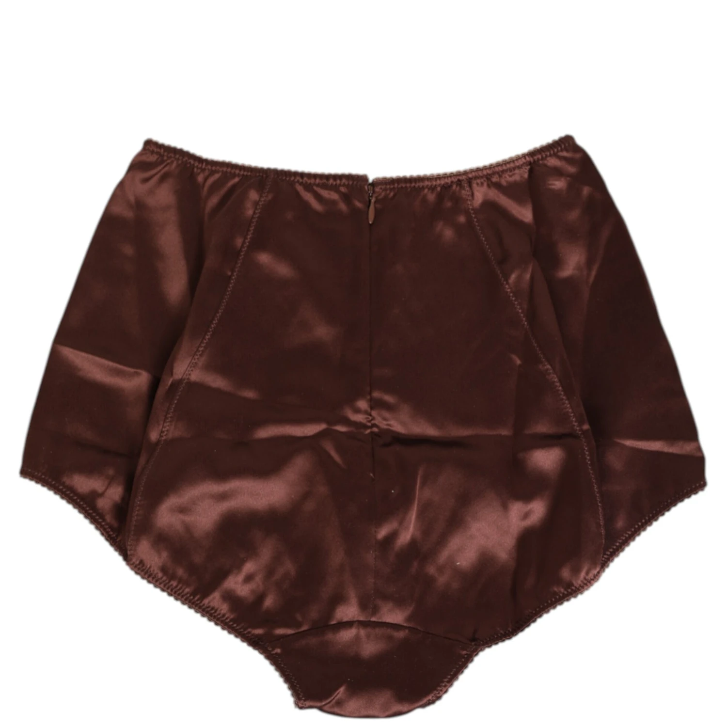 Brown Silk Stretch High Waist Girdle Underwear