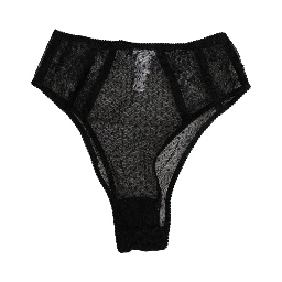 Black Lace Polka Dot Mesh High Waist Underwear