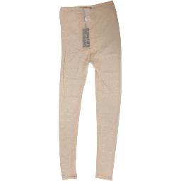 Beige Nylon Stretch Logo Lace Leggings Underwear