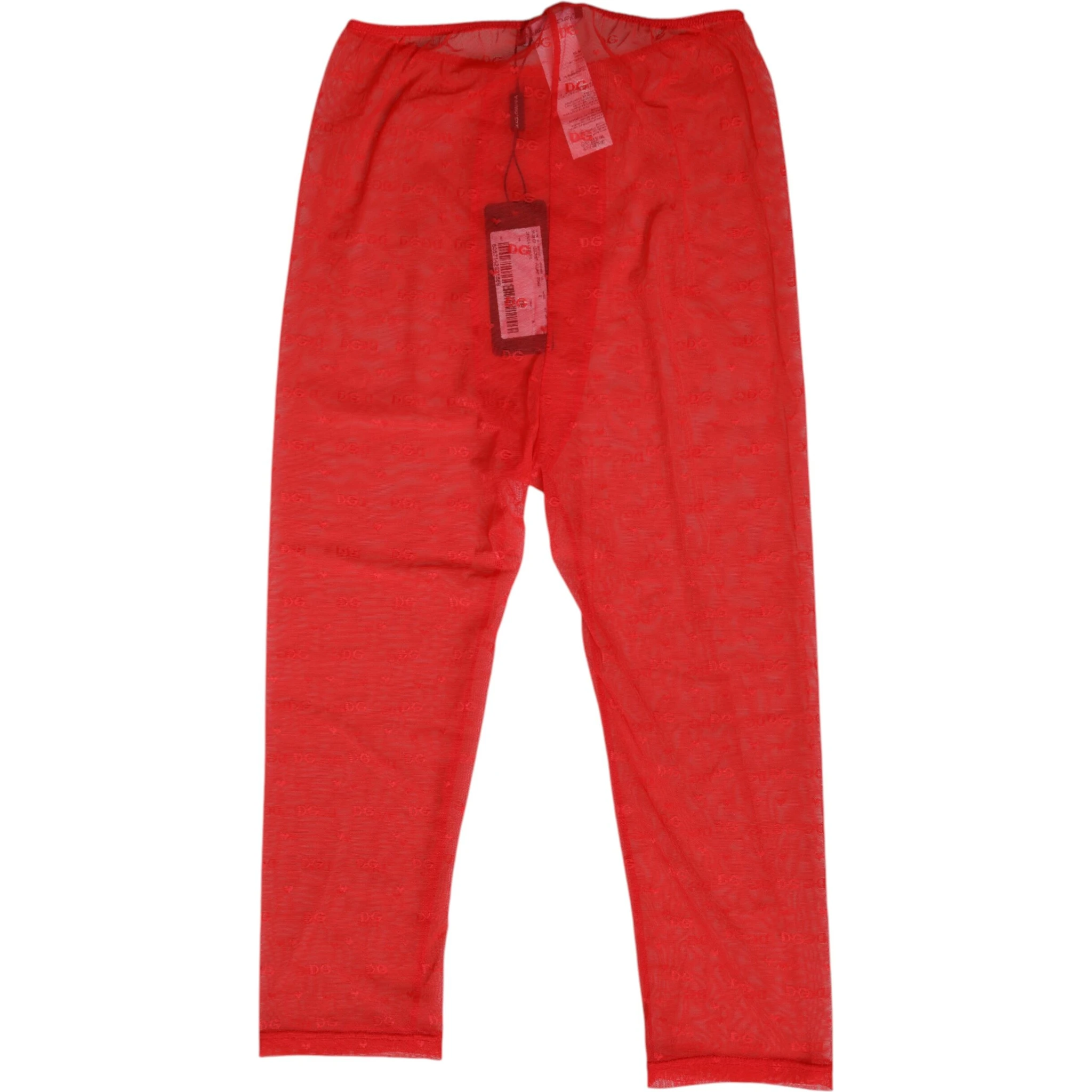Red Logo Lace Tight Midi Trousers Underwear
