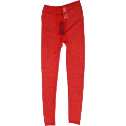 Red Nylon Logo Lace Leggings Pants Underwear