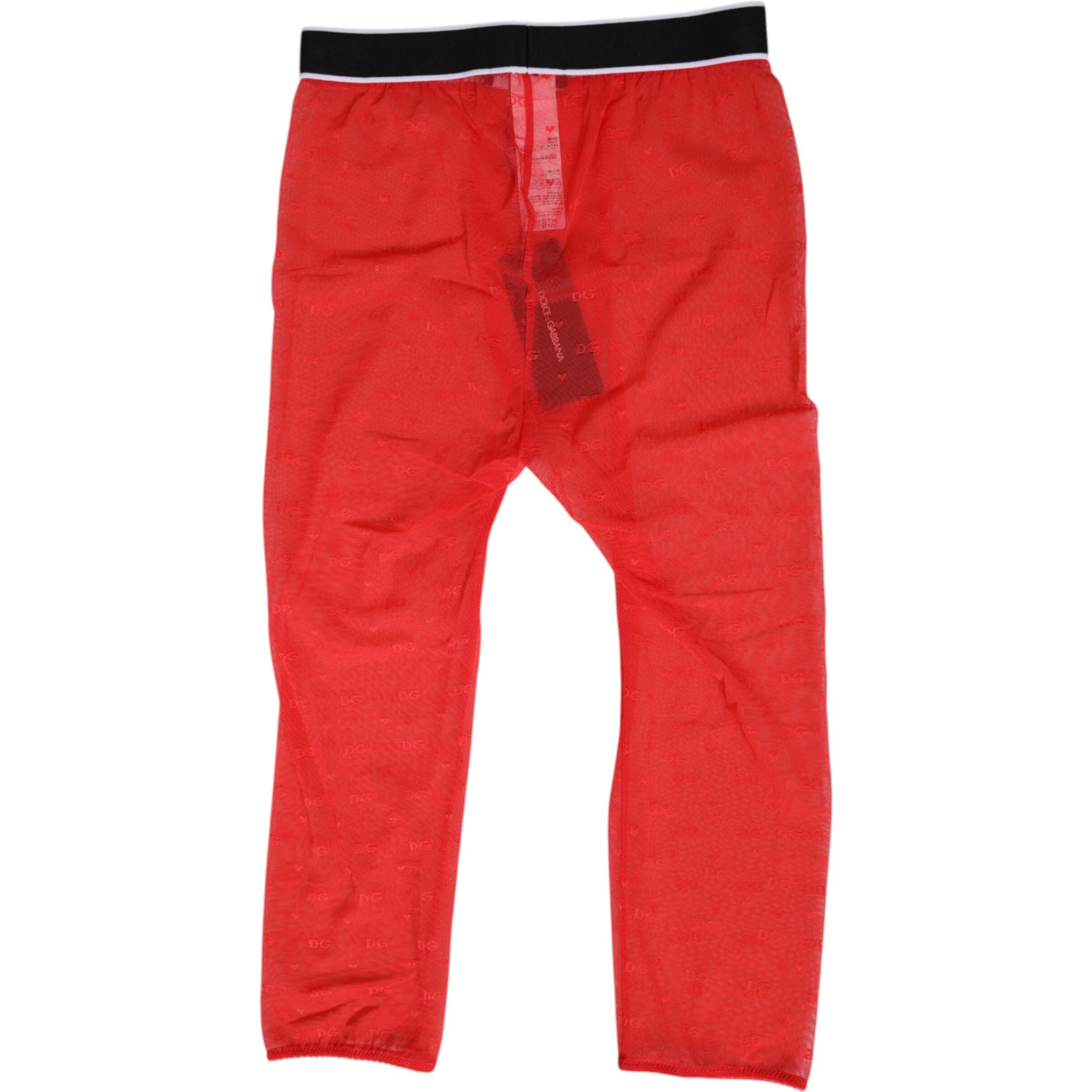 Red Logo Lace Tight Midi Trousers Underwear