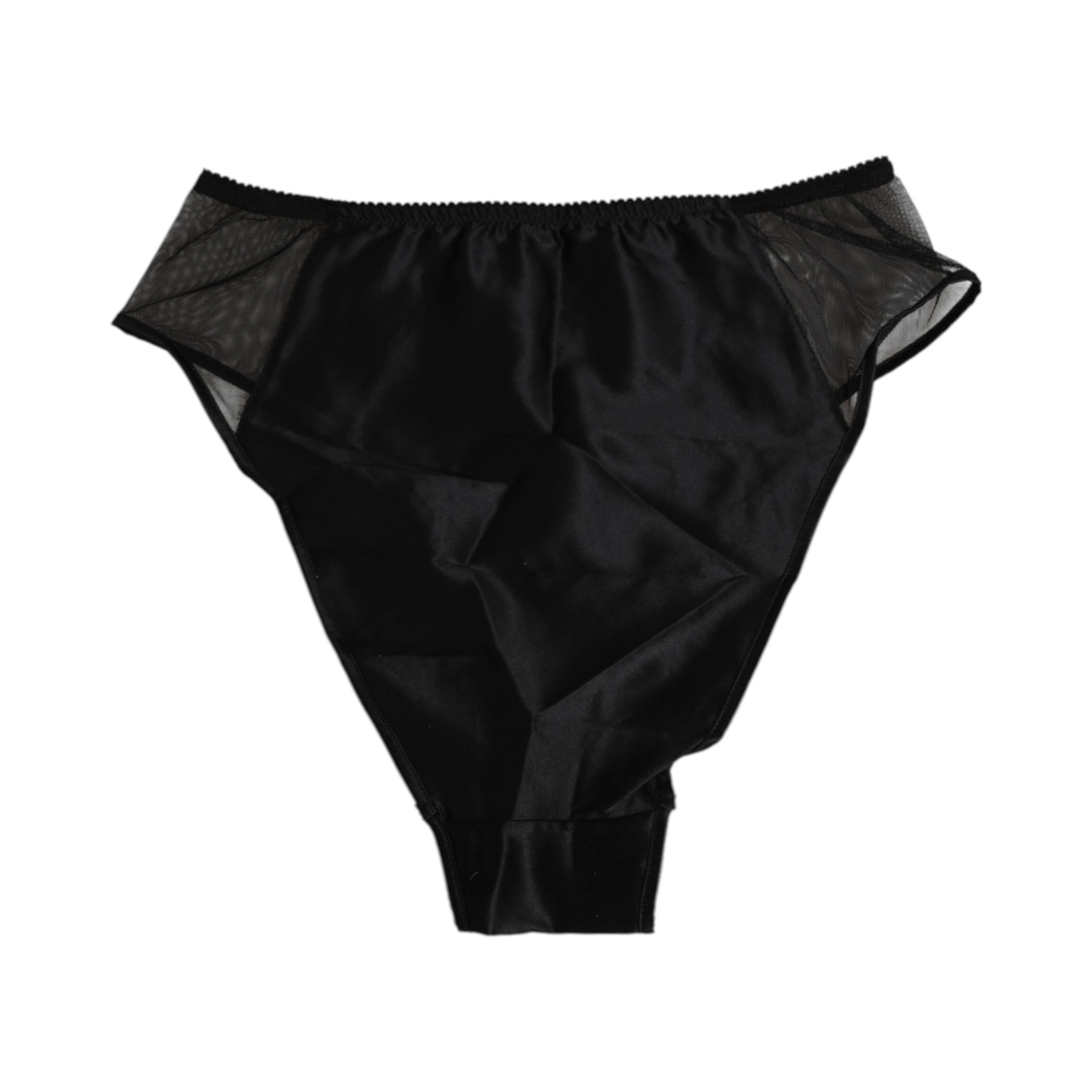 Black Silk Stretch High Waist Panty Underwear