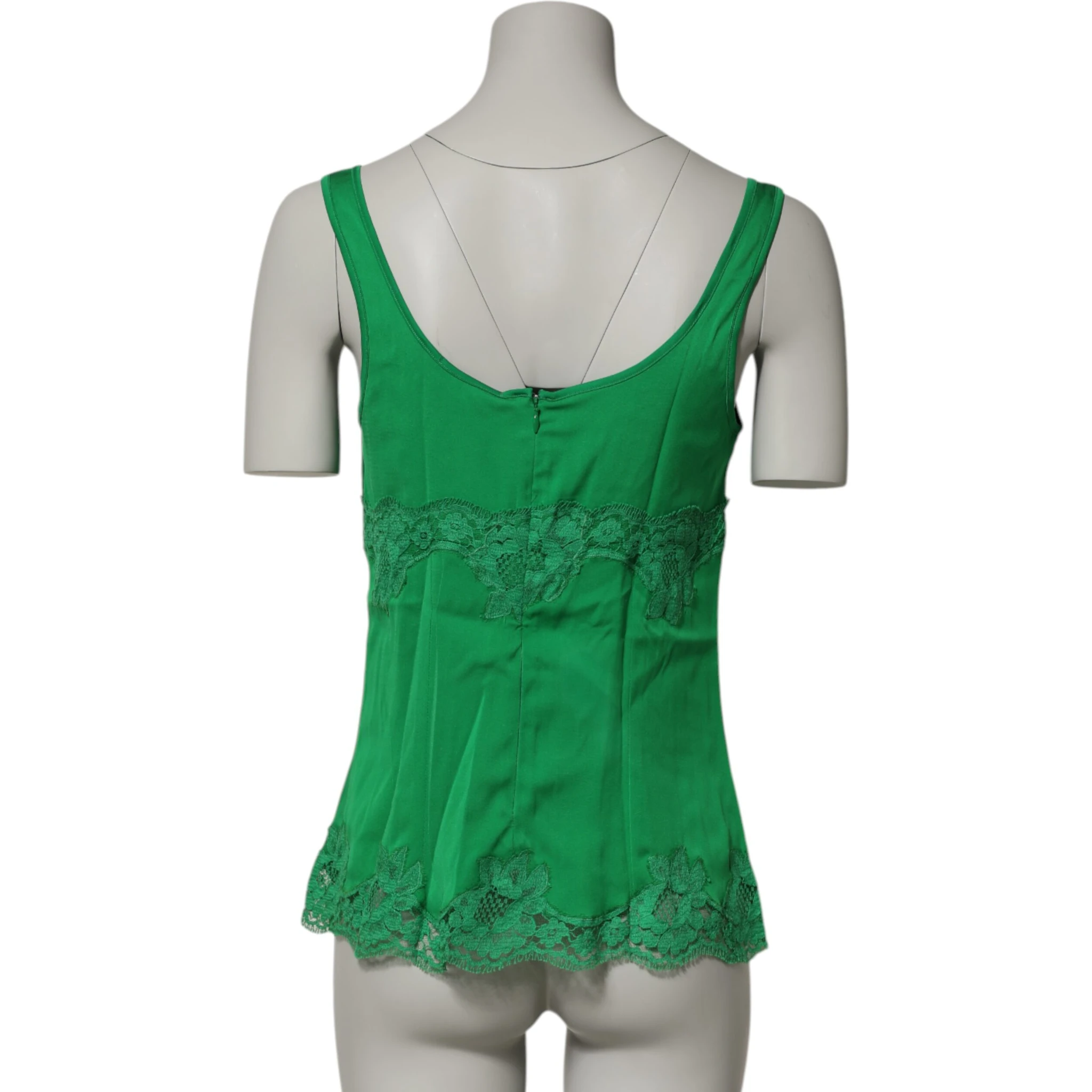 Green Floral Lace Tank Lingerie Top Underwear