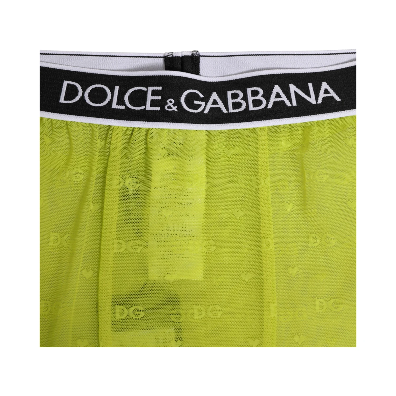 Neon Green Nylon Logo Lace Leggings Pants Underwear