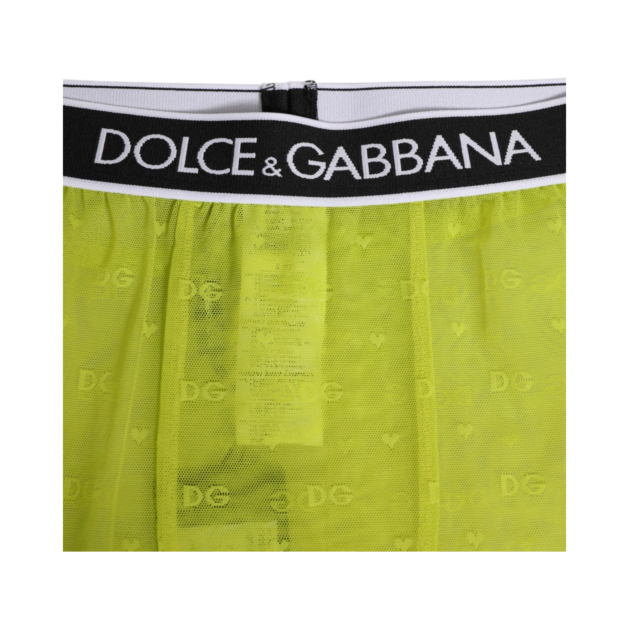 Neon Green Nylon Logo Lace Leggings Pants Underwear