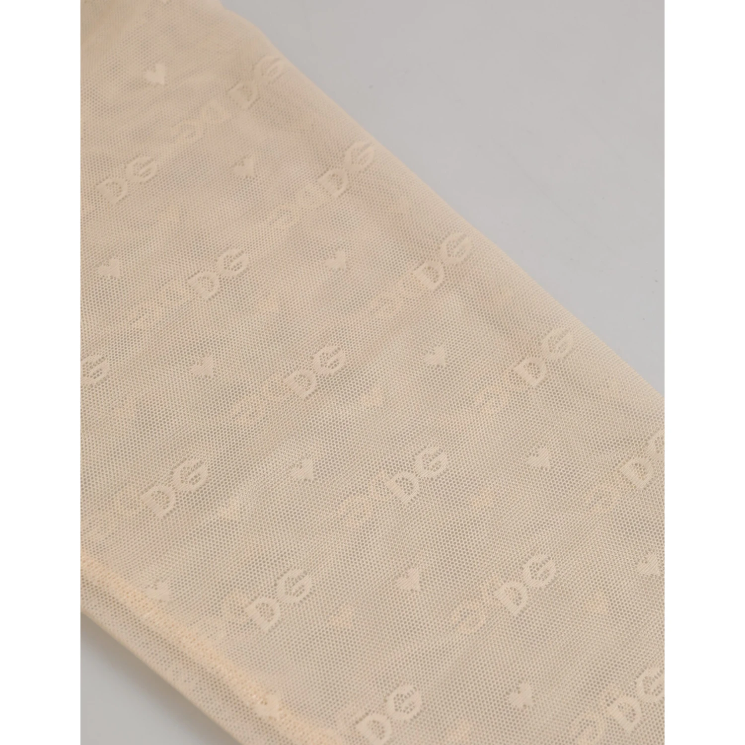 Beige Nylon Logo Lace Leggings Pants Underwear