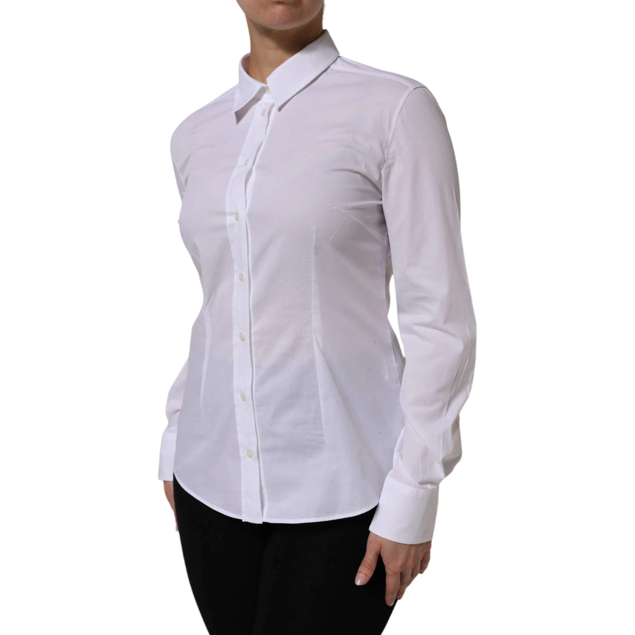 White Cotton Collared Dress Formal Shirt  Top