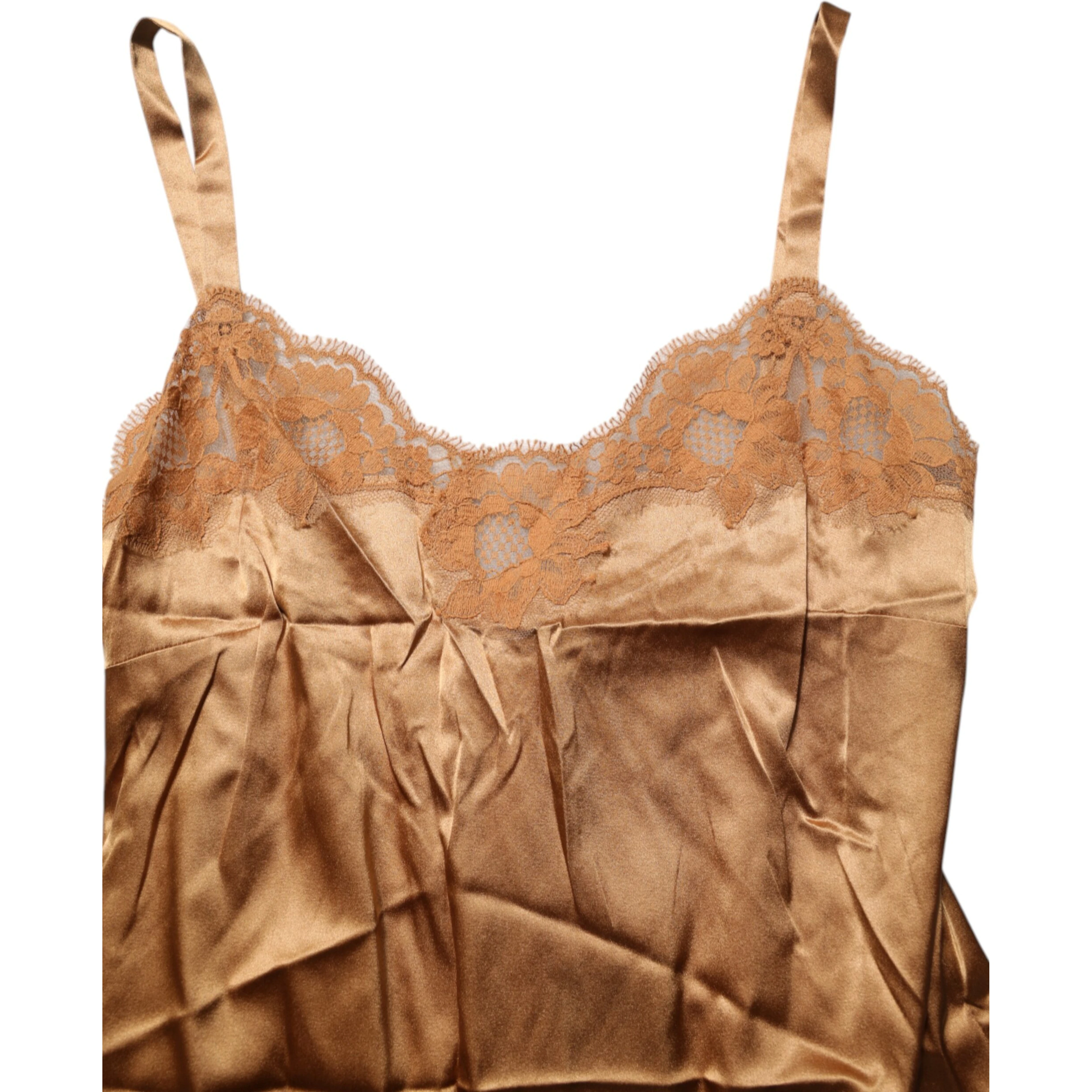 Brown Floral Lace Tank Lingerie Sleepwear Underwear