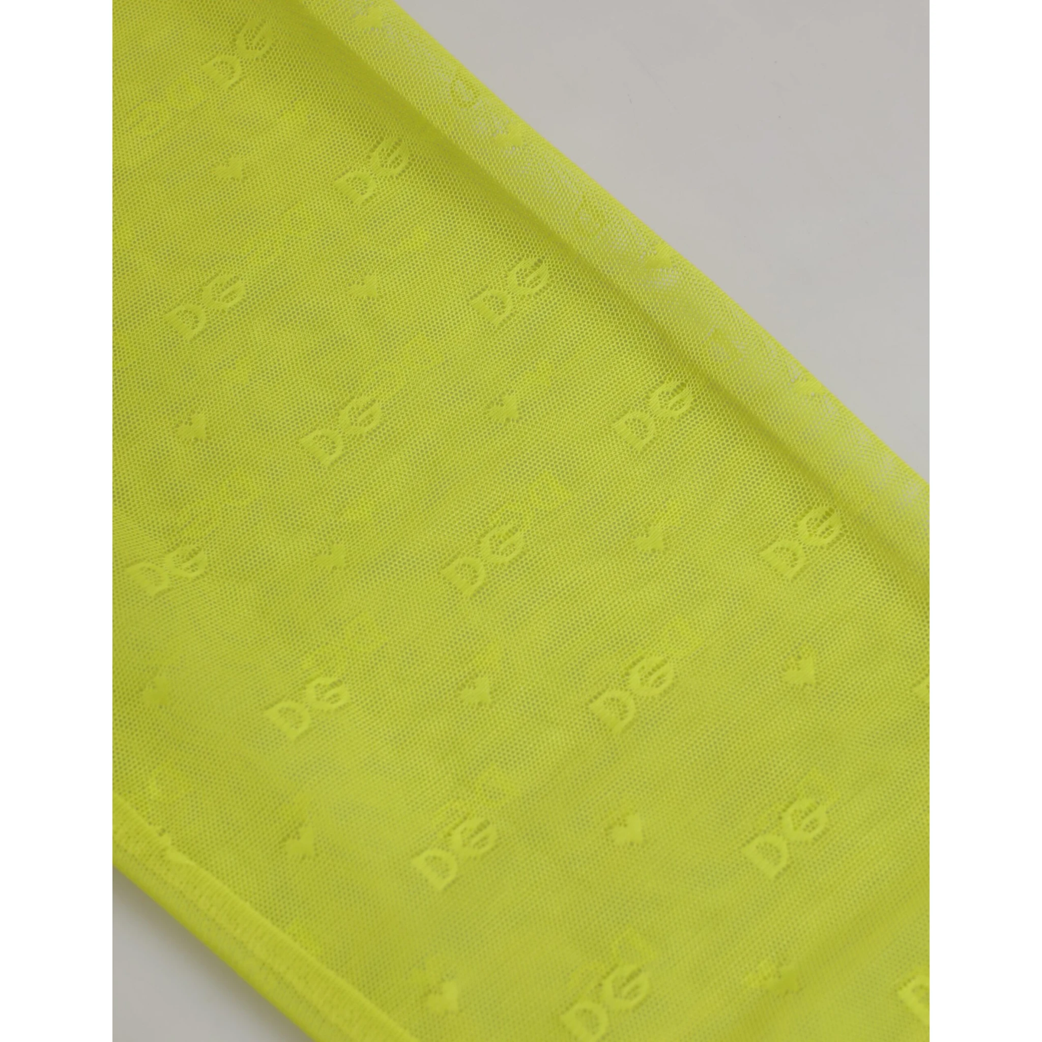 Neon Green Nylon Logo Lace Leggings Pants Underwear