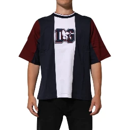 Multicolor Striped Cotton Men Crew Neck T-shirt