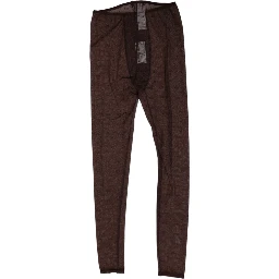 Brown Nylon Logo Lace Leggings Pants Underwear