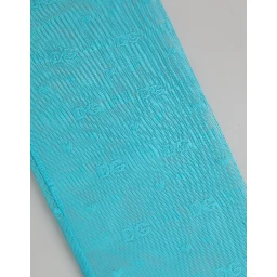 Light Blue Nylon Logo Lace Leggings Pants Underwear