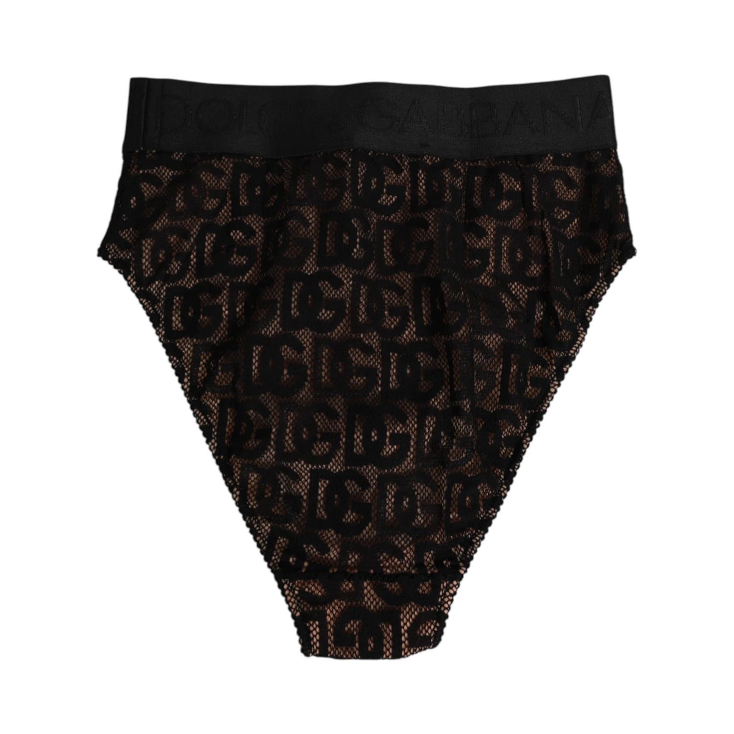 Black DG Logo Lace High Brief Panty Underwear