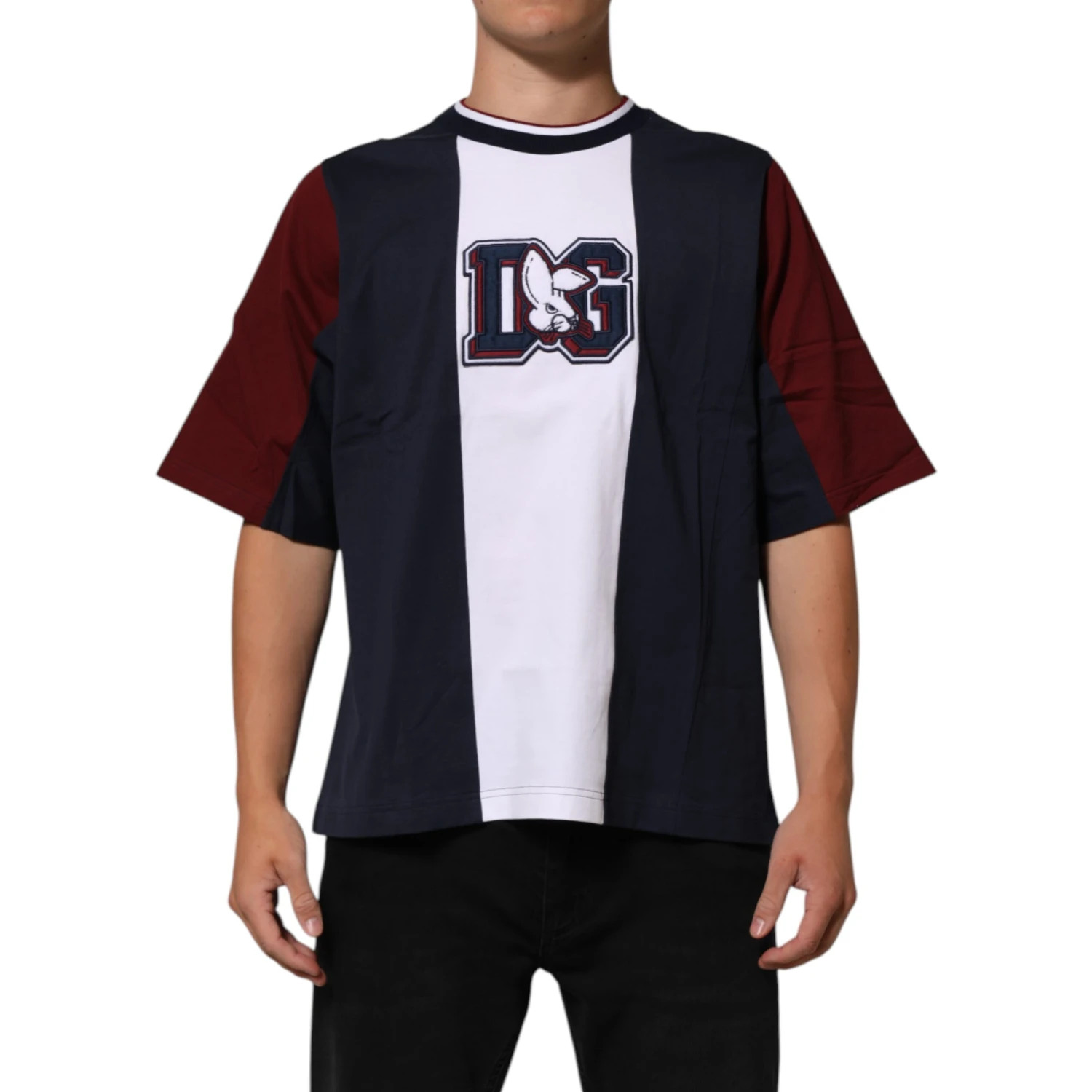 Multicolor Striped Cotton Men Crew Neck T-shirt