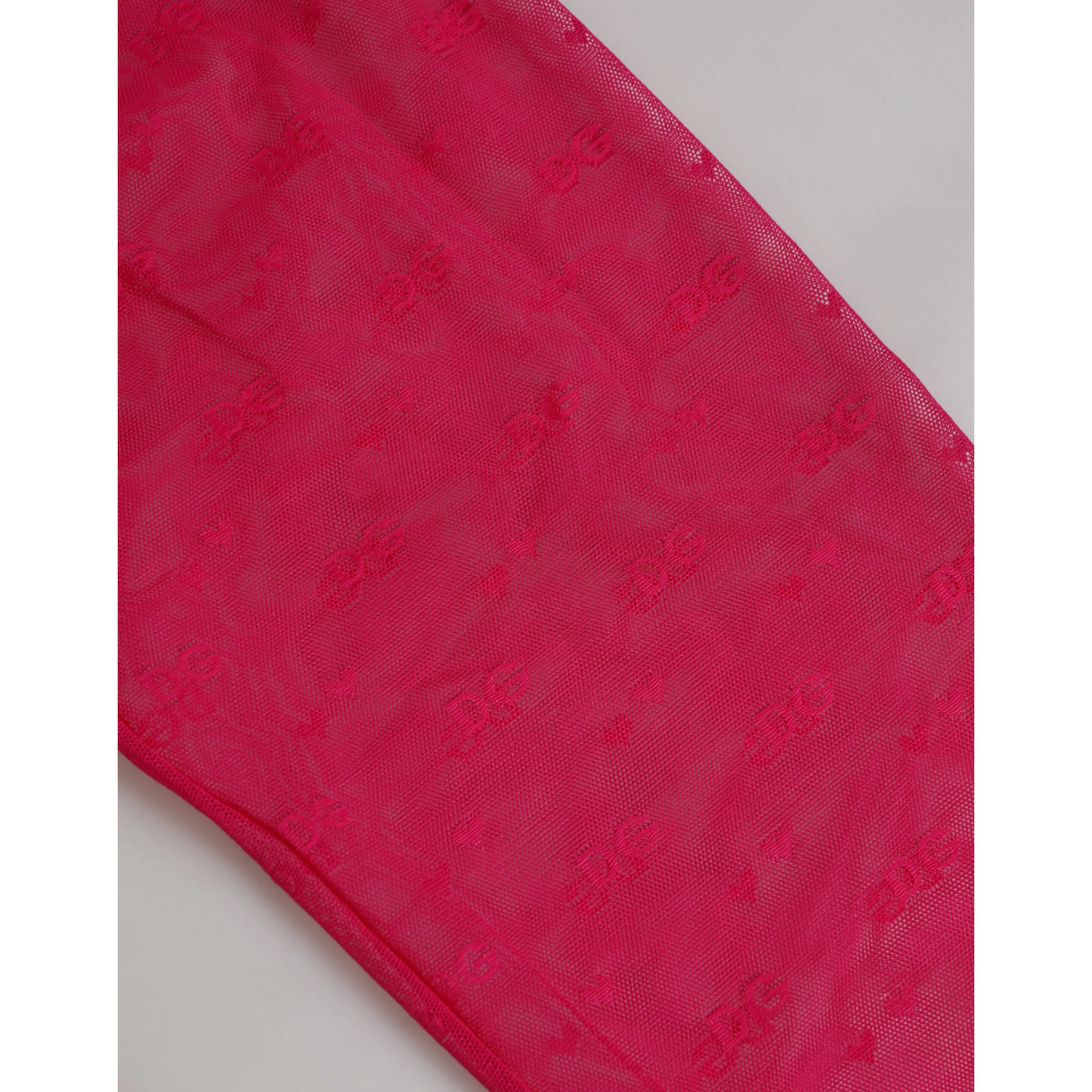 Fuchsia Nylon Logo Lace Leggings Pants Underwear