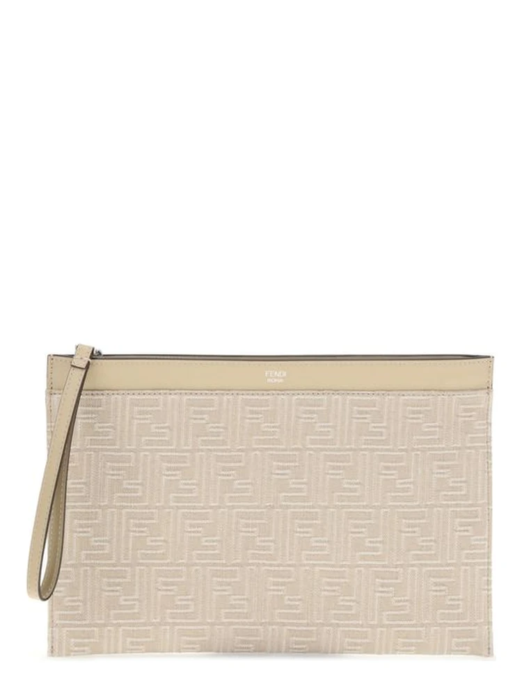 Cream Cotton Clutch Bag