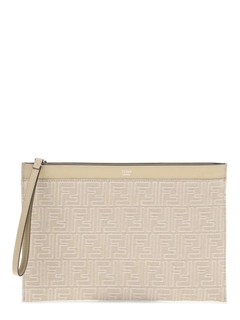 Cream Cotton Clutch Bag
