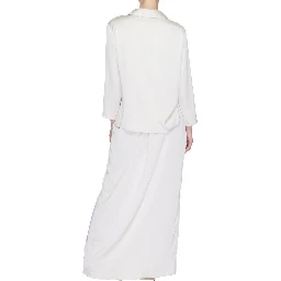 Beige Polyester Long Dress