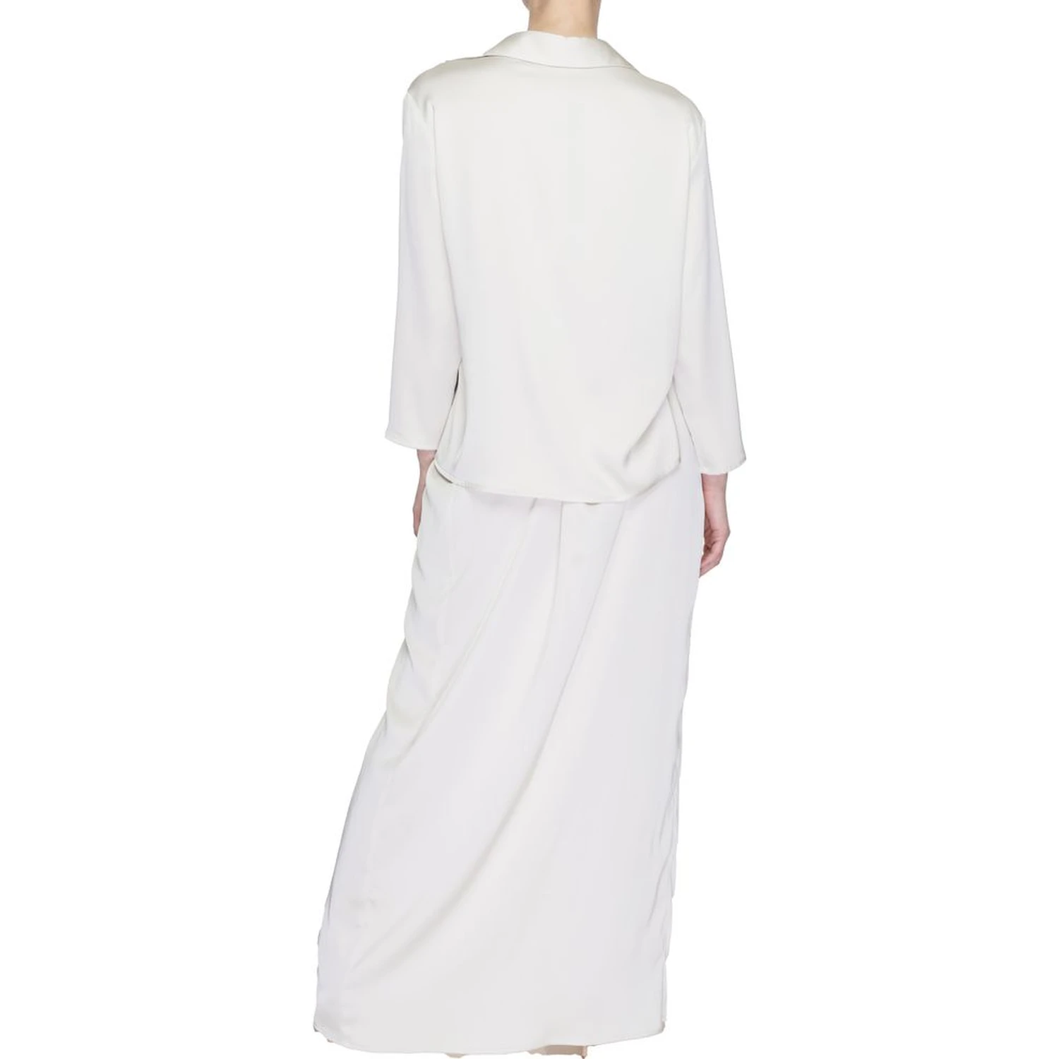 Beige Polyester Long Dress