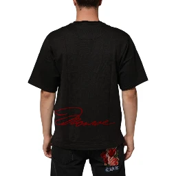 Black Marilyn Monroe Cotton Crew Neck T-shirt