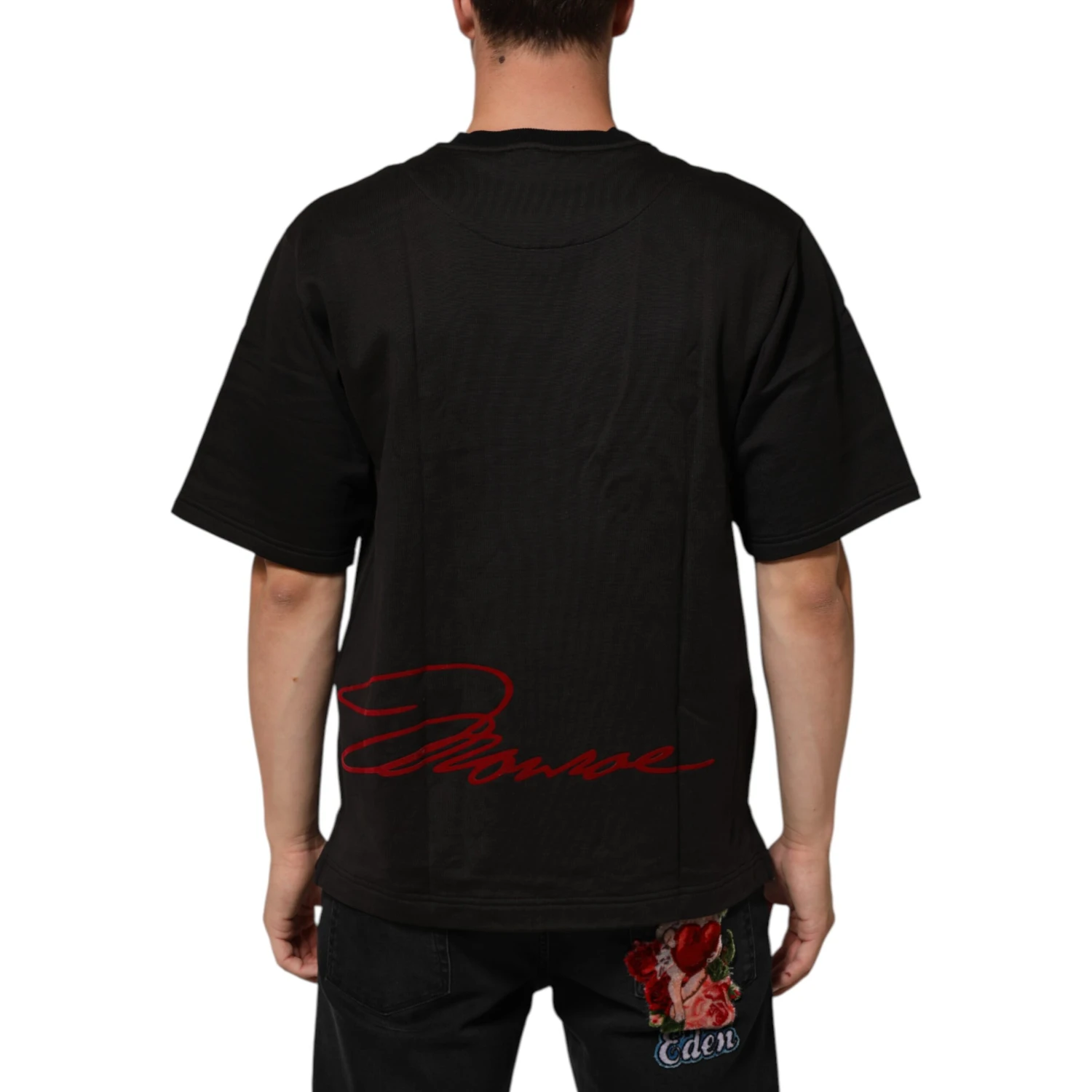 Black Marilyn Monroe Cotton Crew Neck T-shirt