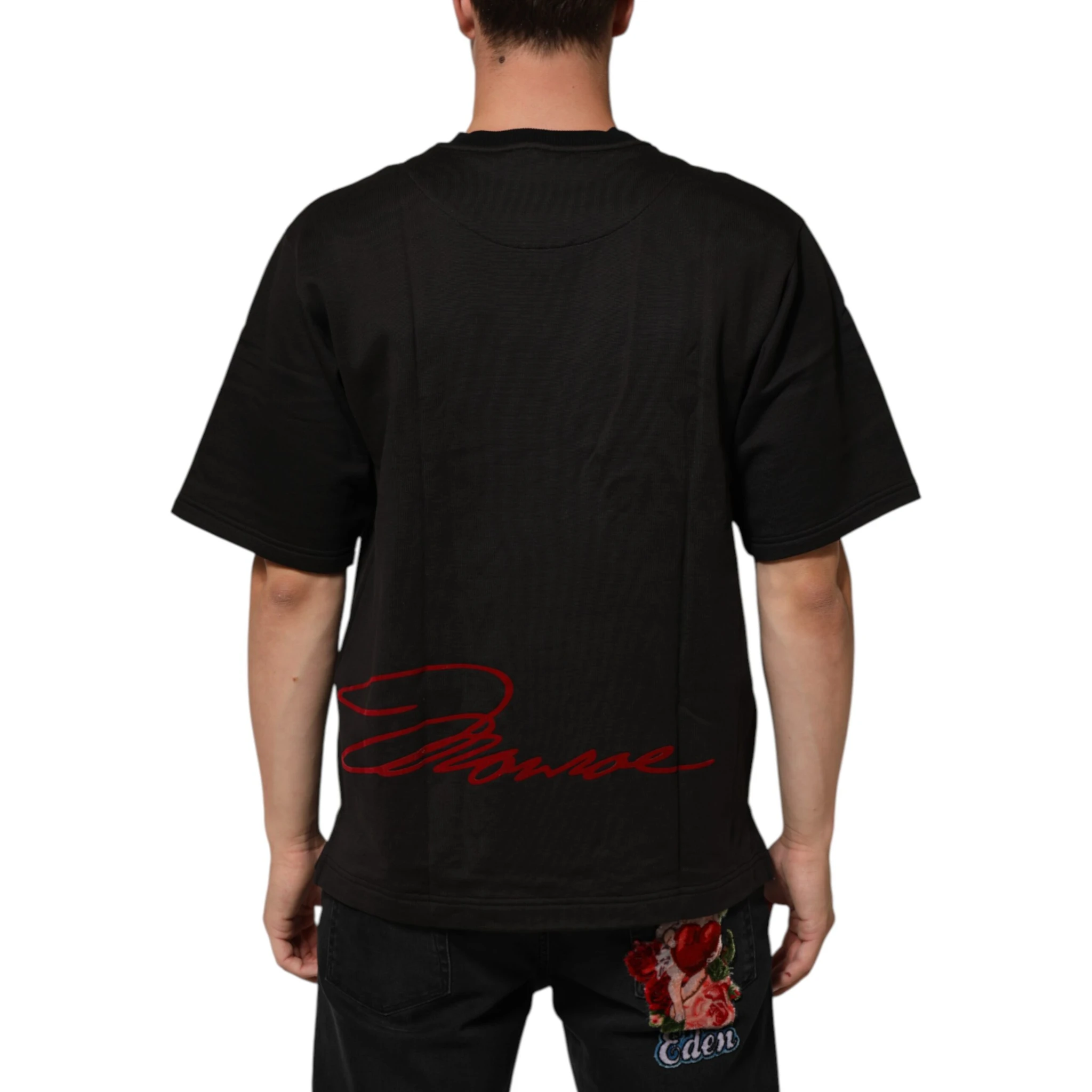 Black Marilyn Monroe Cotton Crew Neck T-shirt