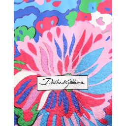 Multicolor Floral Print Silk Tunic Blouse Top