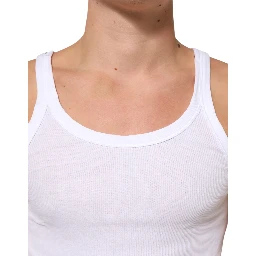 White Sleeveless Round Neck Tank Top T-shirt