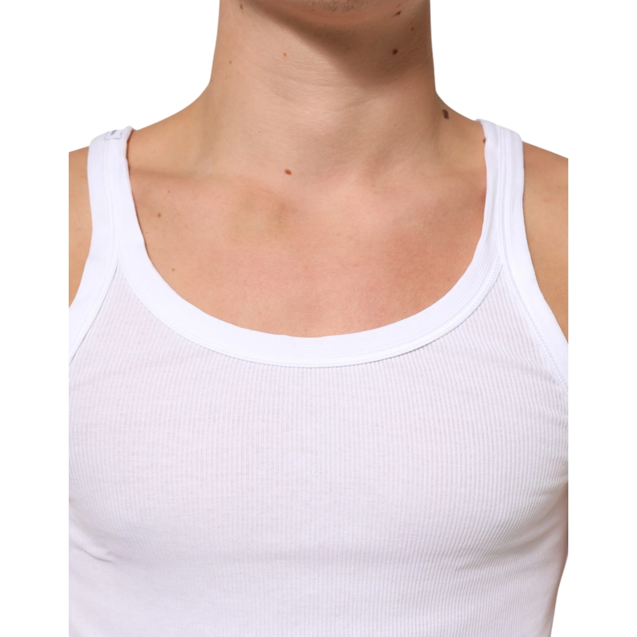 White Sleeveless Round Neck Tank Top T-shirt