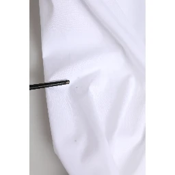 White Cotton Collared Buttoned Dress Shirt Top