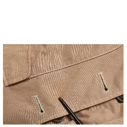 Beige Cotton Button Up Fitted Cropped Jacket