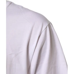 White Logo Print Cotton Crew Neck Men T-shirt