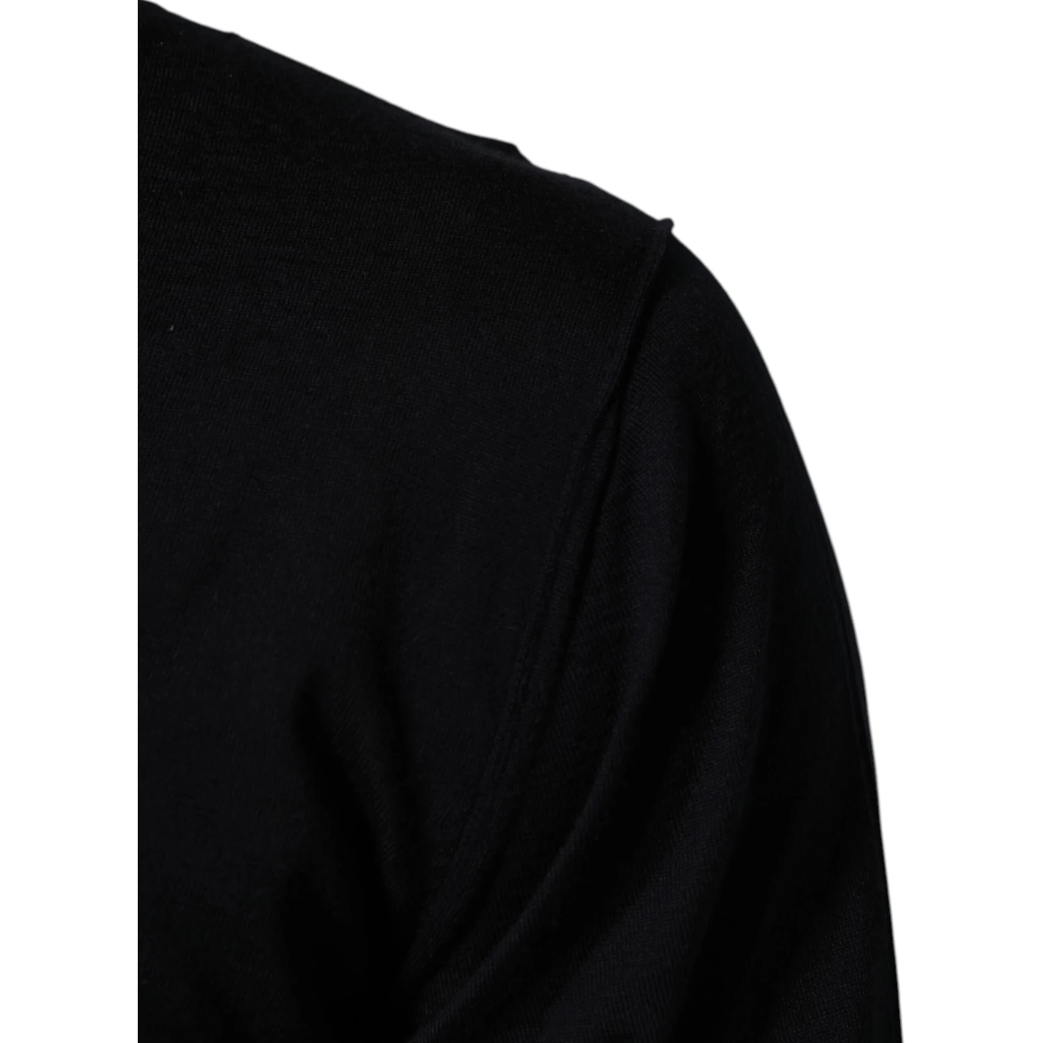 Black Cashmere Knit V-Neck Pullover Sweater
