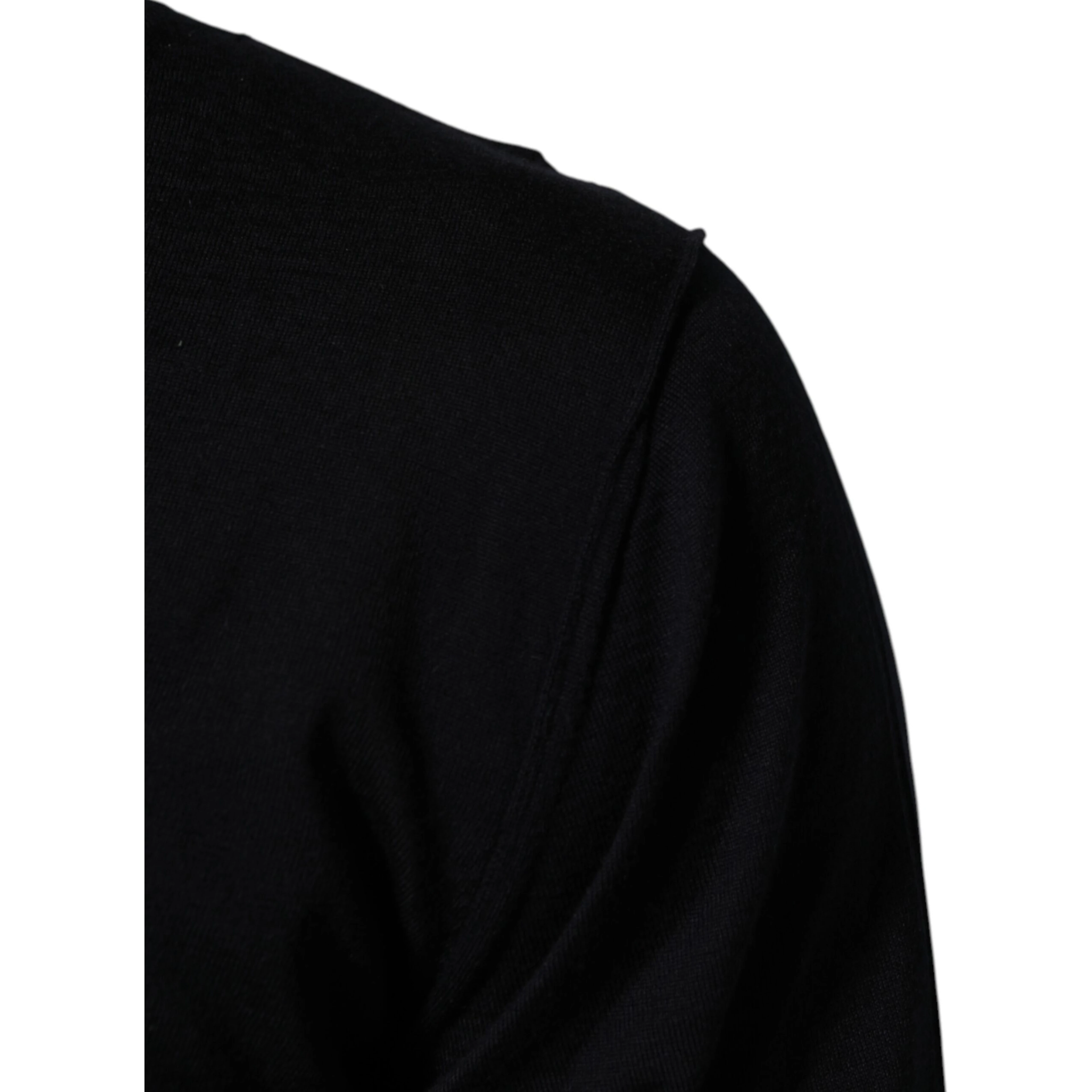 Black Cashmere Knit V-Neck Pullover Sweater