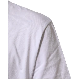 White Logo Print Cotton Crew Neck T-shirt
