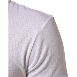White Logo Print Cotton Men Crew Neck T-shirt