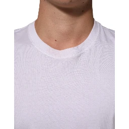 White Angel Print Cotton Men Crew Neck T-shirt