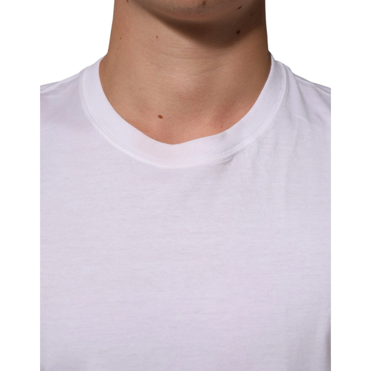 White Angel Print Cotton Men Crew Neck T-shirt