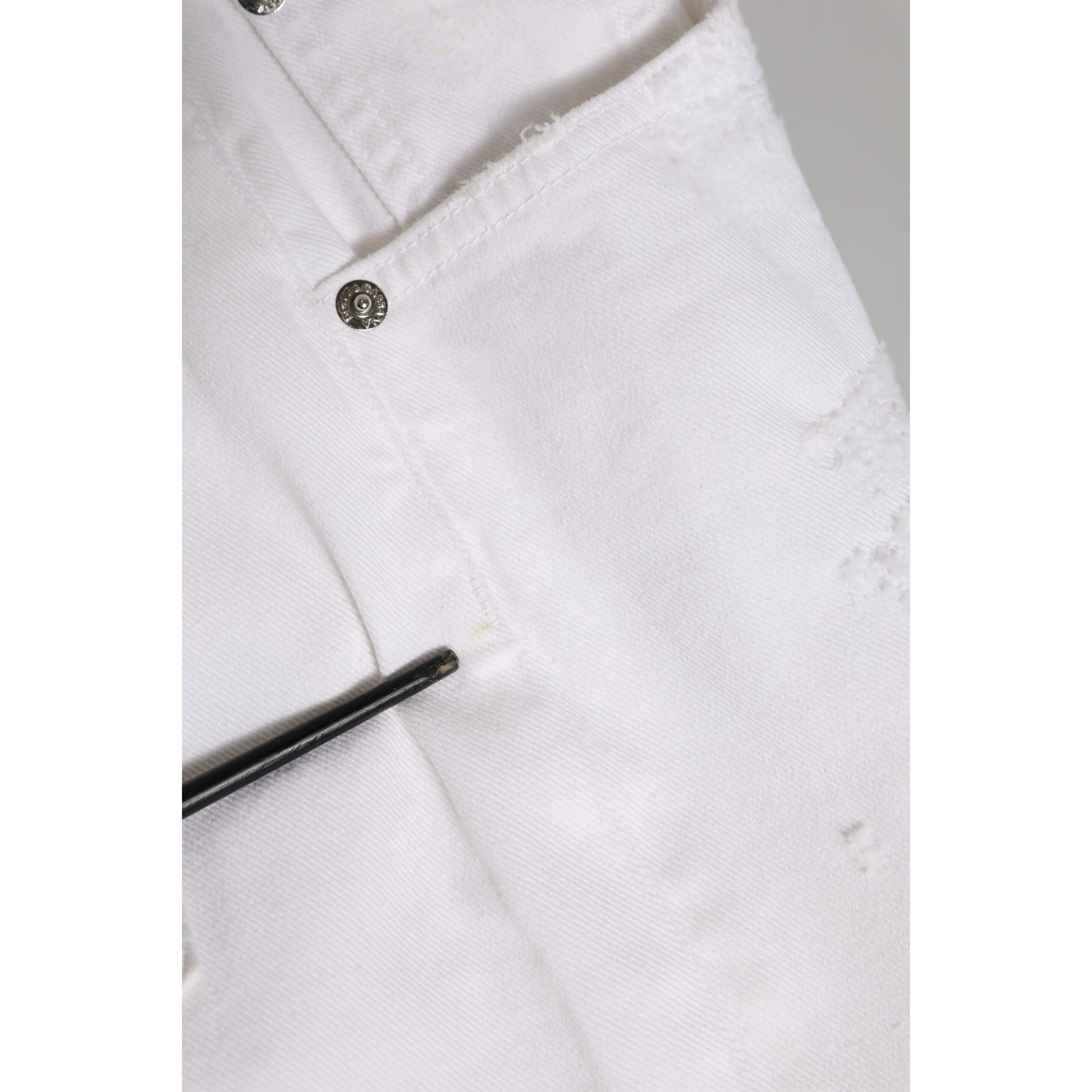 White Cotton Tattered BOYFRIEND Denim Jeans