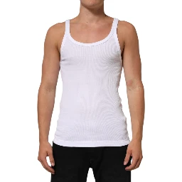 White Sleeveless Round Neck Tank Top T-shirt